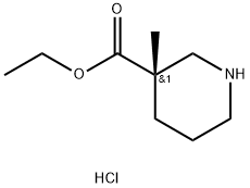 (S)-3-Methyl-piperidine-3-carboxylic acid ethyl ester hydrochloride 化学構造式