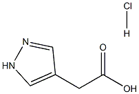 (1H-Pyrazol-4-yl)-acetic acid hydrochloride 化学構造式