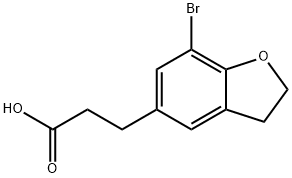 3-(7-溴-2,3-二氢苯并呋喃-5-基)丙酸, 196597-68-9, 结构式