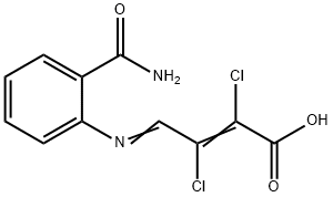 4-(2-CARBAMOYLPHENYLIMINO)-2,3-DICHLORO-2-BUTENOIC ACID Struktur