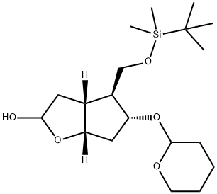 (3AR,4S,5R,6AS)-4-((叔丁基二甲基硅氧基)甲基)-5-(四氢-2H-吡喃-2-基氧基)六氢-2H-环戊二烯并[B]呋喃-2-醇,197523-78-7,结构式