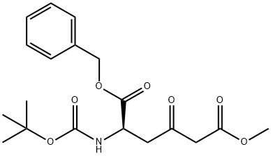 (R)-1-benzyl 6-methyl 2-((tert-butoxycarbonyl)amino)-4-oxohexanedioate 化学構造式