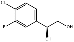 (S)-1-(4-chloro-3-fluorophenyl)ethane-1,2-diol 化学構造式