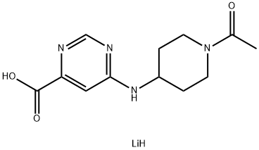 6-[(1-acetylpiperidin-4-yl)amino]pyrimidine-4-carboxylic acid lithium salt Struktur