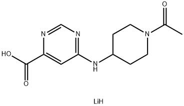 6-[(1-acetylpiperidin-4-yl)amino]pyrimidine-4-carboxylic acid lithium salt Structure