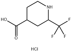 2-(トリフルオロメチル)ピペリジン-4-カルボン酸塩酸塩 化学構造式