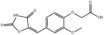 2015213-30-4 (E)-2-(2-methoxy-4-((4-oxo-2-thioxothiazolidin-5-ylidene)methyl)phenoxy)acetic acid