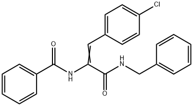 N-[(1Z)-3-(benzylamino)-1-(4-chlorophenyl)-3-oxoprop-1-en-2-yl]benzamide 结构式