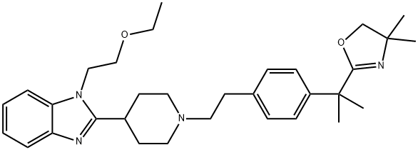 2-(2-(4-(2-(4-(1-(2-ethoxyethyl)-1H-benzo[d]imidazol-2-yl)piperidin-1-yl)ethyl)phenyl)propan-2-yl)-4,4-dimethyl-4,5-dihydrooxazole