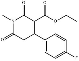 Ethyl 4-(4-fluorophenyl)-1-methyl-2,6-dioxopiperidine-3-carboxylate 化学構造式