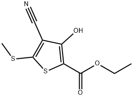 4-氰基-3-羟基-5-(甲硫基)噻吩-2-羧酸乙酯, 203189-41-7, 结构式
