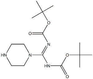 [tert-Butoxycarbonylimino(piperazin-1-yl)methyl]carbamic acid tert-butyl ester Structure