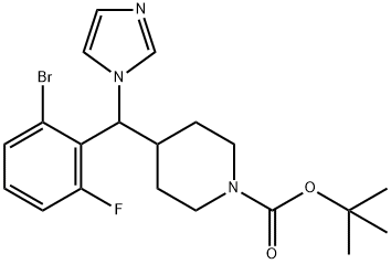 1-BOC-4-[(2-溴-6-氟苯基)(1-咪唑基)甲基]哌啶, 2033173-30-5, 结构式