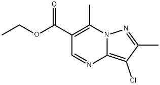 Ethyl 3-chloro-2,7-dimethylpyrazolo[1,5-a]pyrimidine-6-carboxylate Structure