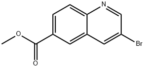 3-ブロモキノリン-6-カルボン酸メチル 化学構造式