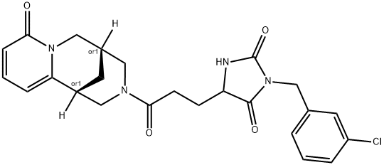 3-(3-chlorobenzyl)-5-(3-oxo-3-((1S,5R)-8-oxo-5,6-dihydro-1H-1,5-methanopyrido[1,2-a][1,5]diazocin-3(2H,4H,8H)-yl)propyl)imidazolidine-2,4-dione|