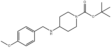 tert-butyl 4-(4-methoxybenzylamino)piperidine-1-carboxylate Struktur