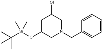 1-benzyl-5-((tert-butyldimethylsilyl)oxy)piperidin-3-ol Struktur
