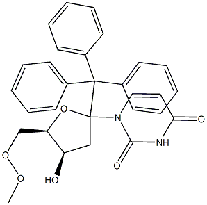 1-(5-O-Methoxytrityl-2-deoxy--D-xylofuranosyl)uracil 结构式