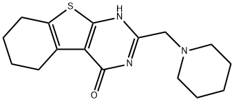 2-(1-piperidinylmethyl)-5,6,7,8-tetrahydro[1]benzothieno[2,3-d]pyrimidin-4(3H)-one 化学構造式