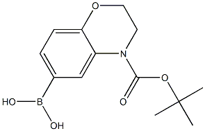 (4-(tert-butoxycarbonyl)-3,4-dihydro-2H-benzo[b][1,4]oxazin-6-yl)boronic acid Struktur