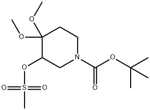 tert-butyl 4,4-dimethoxy-3-(methylsulfonyloxy)piperidine-1-carboxylate,2097617-92-8,结构式
