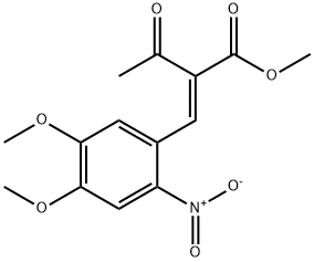 (E)-methyl 2-(4,5-dimethoxy-2-nitrobenzylidene)-3-oxobutanoate 化学構造式