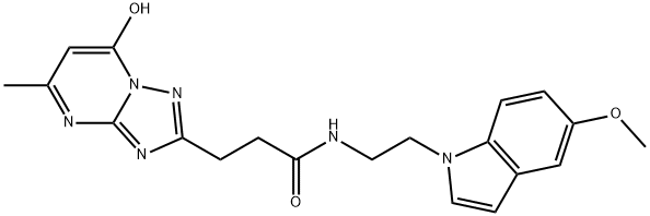 3-(7-hydroxy-5-methyl-[1,2,4]triazolo[1,5-a]pyrimidin-2-yl)-N-(2-(5-methoxy-1H-indol-1-yl)ethyl)propanamide,2108604-78-8,结构式