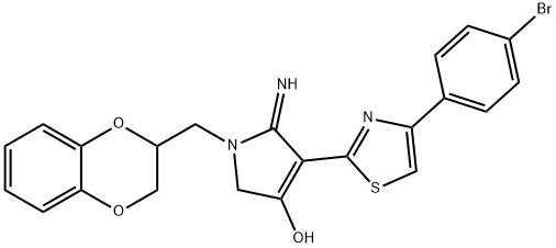 4-(4-(4-bromophenyl)thiazol-2-yl)-1-((2,3-dihydrobenzo[b][1,4]dioxin-2-yl)methyl)-5-imino-2,5-dihydro-1H-pyrrol-3-ol|