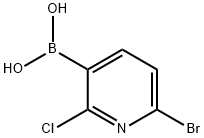 6-溴-2-氯吡啶-3-硼酸 结构式