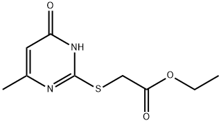 (4-Hydroxy-6-methyl-pyrimidin-2-ylsulfanyl)-acetic acid ethyl ester Structure