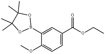 ethyl 4-methoxy-3-(4,4,5,5-tetramethyl-1,3,2-dioxaborolan-2-yl)benzoate 化学構造式