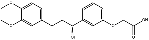 (R)-2-(3-(3-(3,4-dimethoxyphenyl)-1-hydroxypropyl)phenoxy)acetic acid Struktur