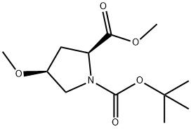 1-叔-丁基 2-甲基 (2S,4S)-4-甲氧基吡咯烷-1,2-二甲酸基酯 结构式