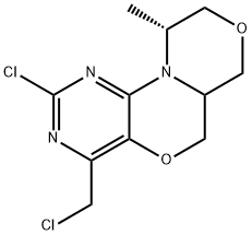 (6AS,10R)-2-氯-4-(氯甲基)-10-甲基-6A,7,9,10-四氢-6H-[1,4]噁嗪并[4,3-D]嘧啶并[5,4-B][1,4]噁嗪 结构式