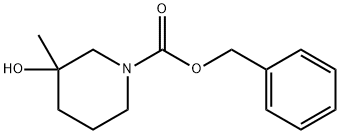3-ヒドロキシ-3-メチルピペリジン-1-カルボン酸ベンジル 化学構造式