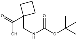 1-[(Boc-amino)methyl]-cyclobutanecarboxylicacid 结构式