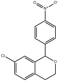 7-氯-3,4-二氢-1-(4-硝基苯基)-1H-2-苯并吡喃 结构式