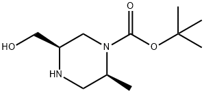 1-Piperazinecarboxylic acid, 5-(hydroxymethyl)-2-methyl-, 1,1-dimethylethyl ester, (2S,5R)- Structure