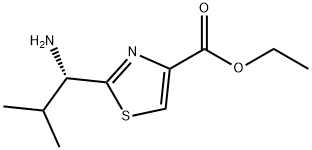 (S)-ethyl 2-(1-amino-2-methylpropyl)thiazole-4-carboxylate 化学構造式