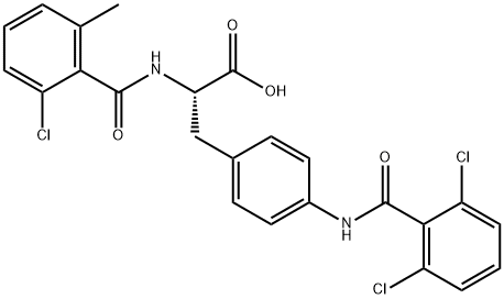 (S)-2-(2-氯-6-甲基苯甲酰氨基)-3-(4-(2,6-二氯苯甲酰氨基)苯基)丙酸, 220846-33-3, 结构式