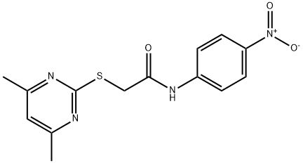 2-[(4,6-dimethylpyrimidin-2-yl)sulfanyl]-N-(4-nitrophenyl)acetamide 化学構造式