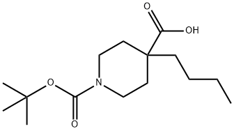 1-(tert-butoxycarbonyl)-4-butylpiperidine-4-carboxylic acid,225240-56-2,结构式