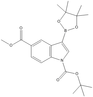 1-(TERT-BUTYL) 5-METHYL 3-(4,4,5,5-TETRAMETHYL-1,3,2-DIOXABOROLAN-2-YL)-1H-INDOLE-1,5-DICARBOXYLATE Structure