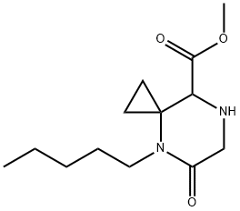 Methyl 5-oxo-4-pentyl-4,7-diazaspiro[2.5]octane-8-carboxylate 结构式