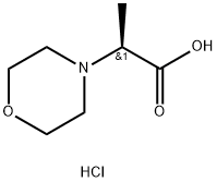 4-[(1S)-1-カルボキシエチル]モルホリン-4-イウム=クロリド 化学構造式