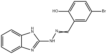 5-bromo-2-hydroxybenzaldehyde 1H-benzimidazol-2-ylhydrazone 结构式