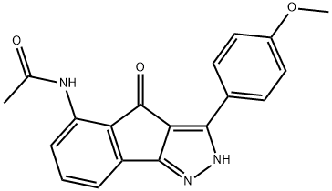 N-[2,4-dihydro-3-(4-methoxyphenyl)-4-oxoindeno[1,2-c]pyrazol-5-yl]acetamide Struktur