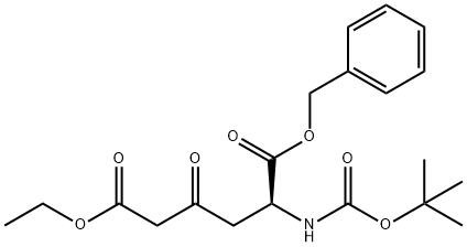 1-benzyl 6-ethyl (S)-2-((tert-butoxycarbonyl)amino)-4-oxohexanedioate, 250291-82-8, 结构式