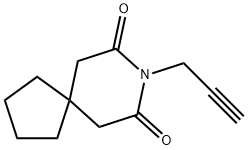 8-(プロプ-2-イニル)-8-アザスピロ[4.5]デカン-7,9-ジオン 化学構造式